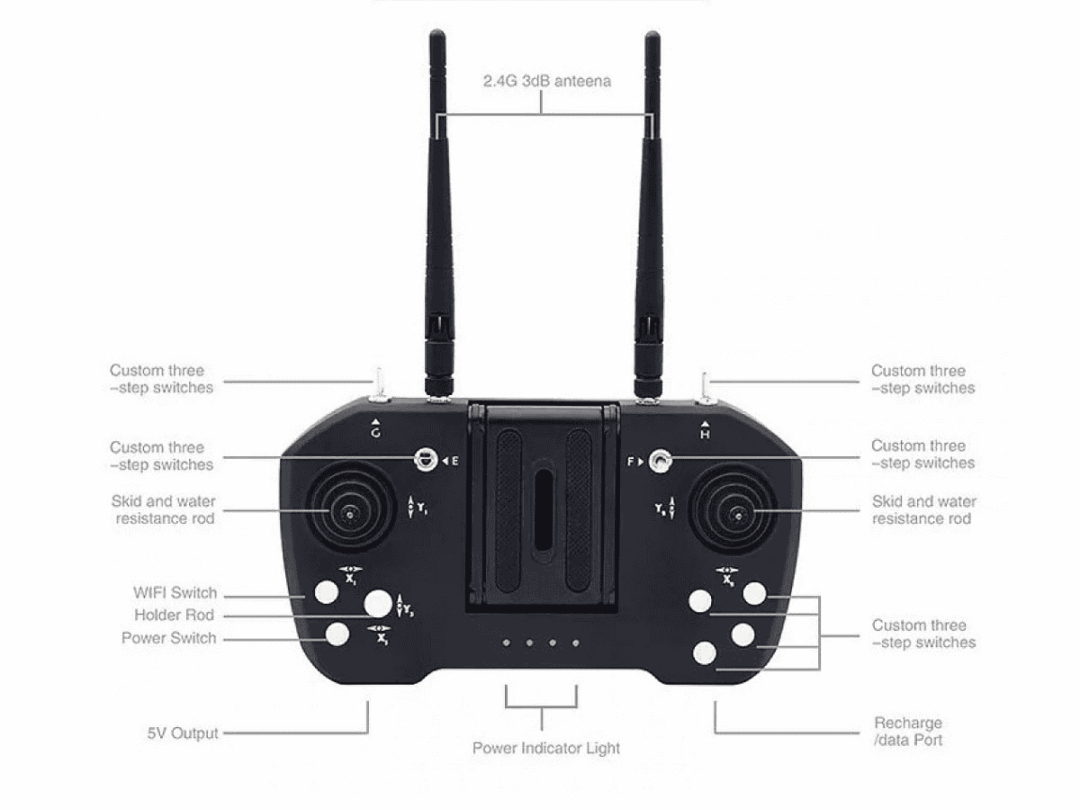 SKYDROID T12 2.4GHZ 12CH Remote Controller with R12 Receiver - Image 4